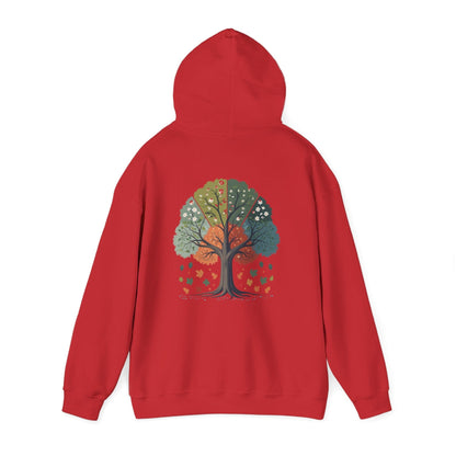Red | Circle of Seasons Hoodie, back view 2