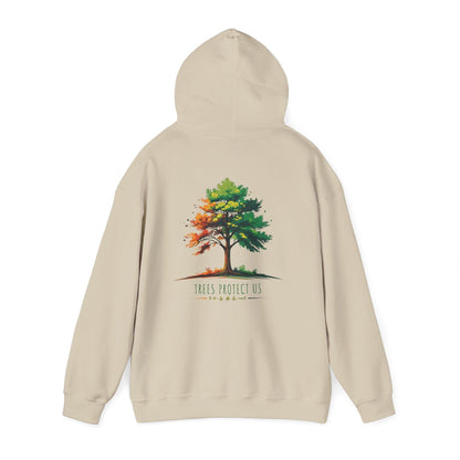 Sand | Trees Protect US Hoodie, back view 2