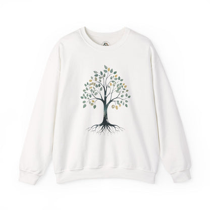 White | The Story Tree Sweatshirt, front view