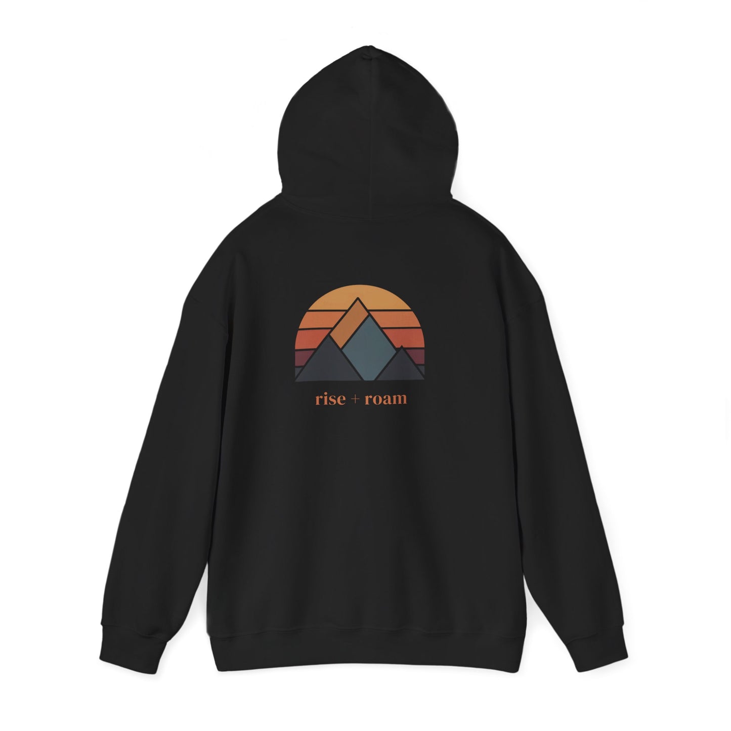 Black | Rise +Roam Hoodie, back view 2