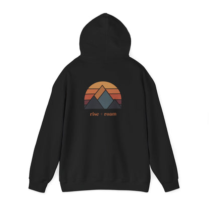 Black | Rise +Roam Hoodie, back view 2