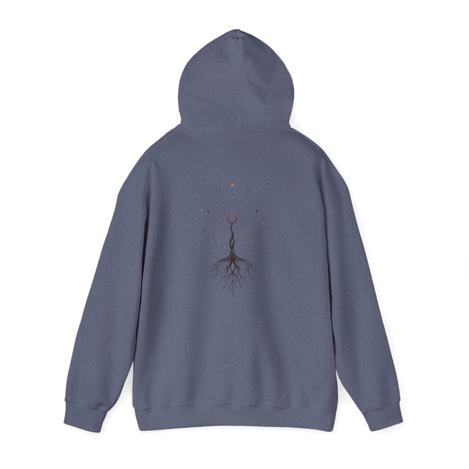 Heather Navy | The Cosmic Root Hoodie, back view 2