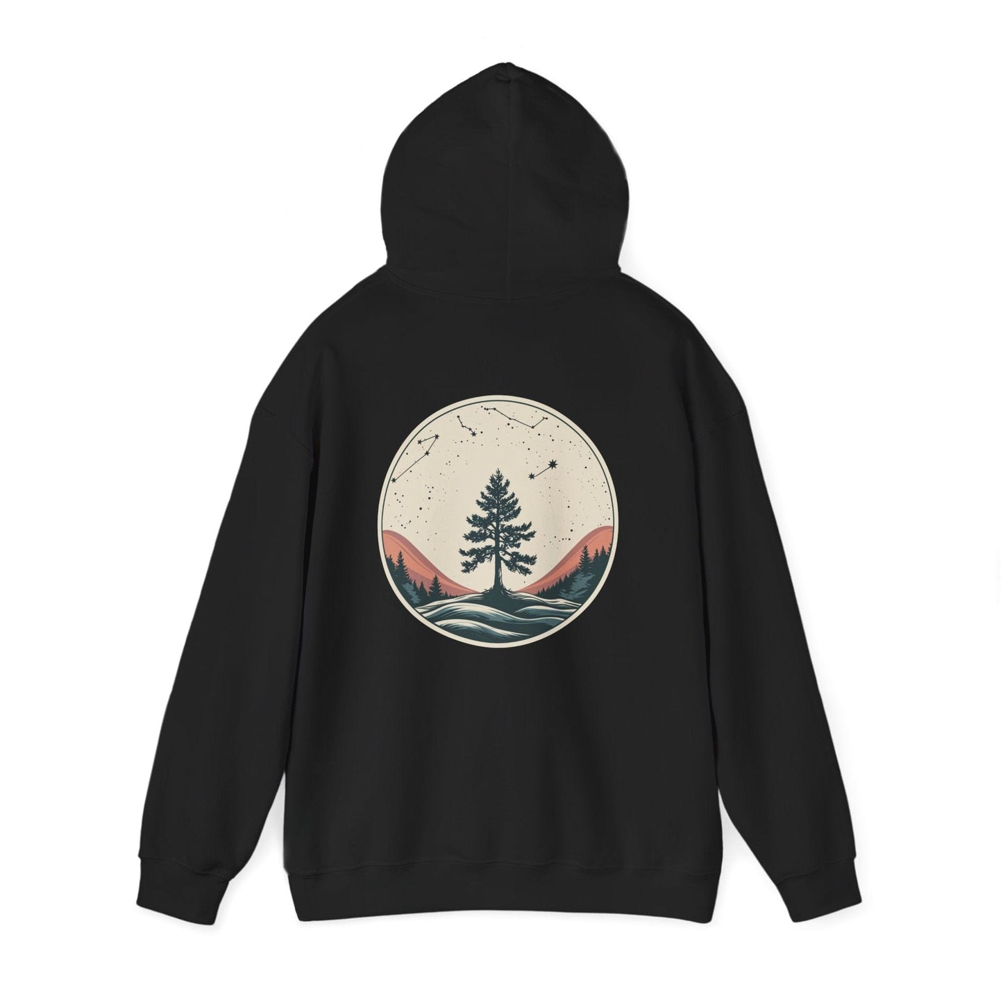Black | Rooted in Stars Hoodie, back view 2