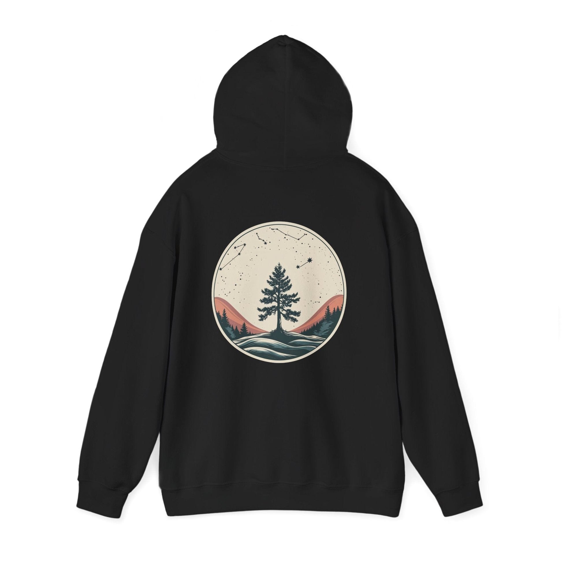 Black | Rooted in Stars Hoodie, back view 2