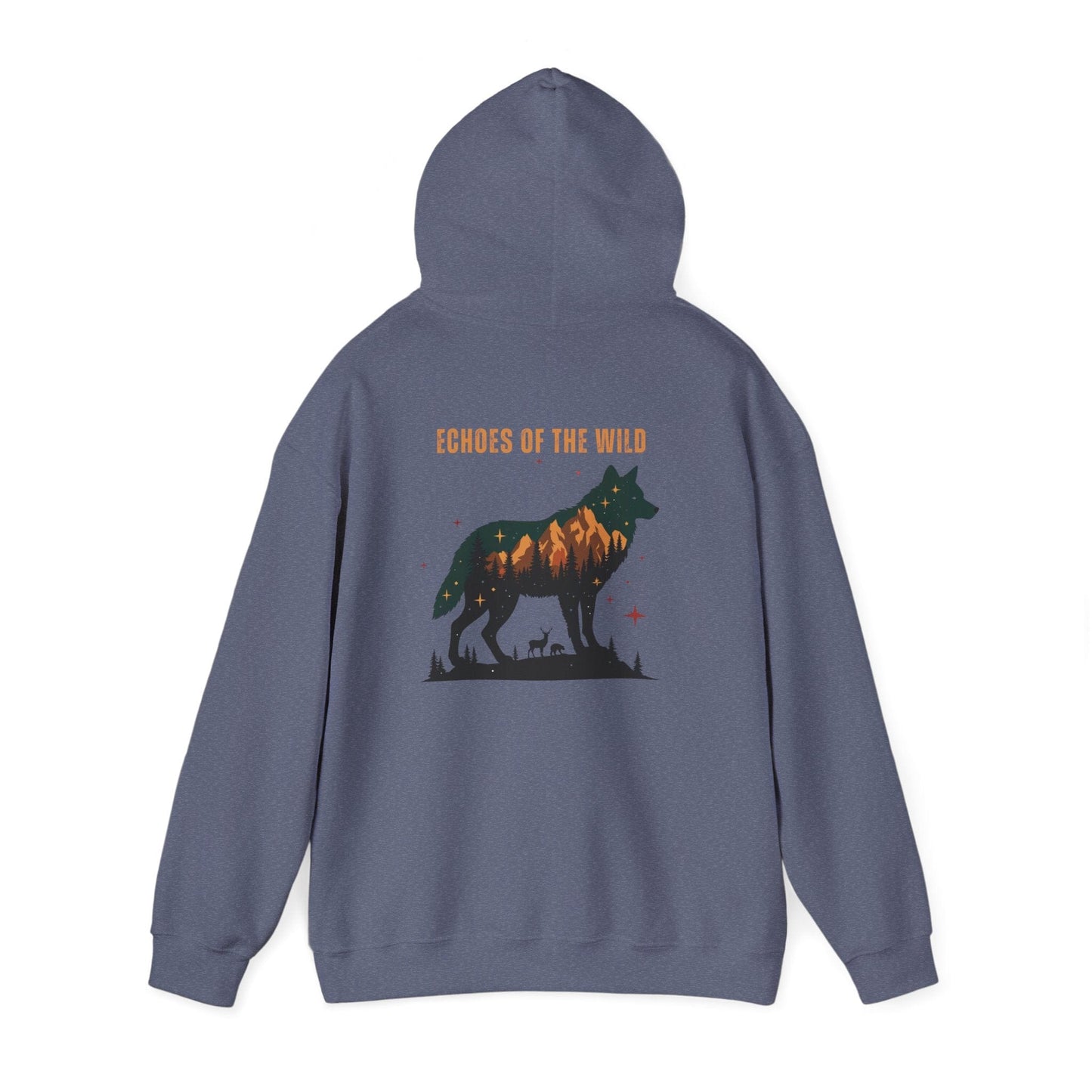 Heather Navy | Echoes of the WIld Hoodie, back view 2