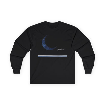 Black | Moonlit Peace Long Sleeve Tee, front view