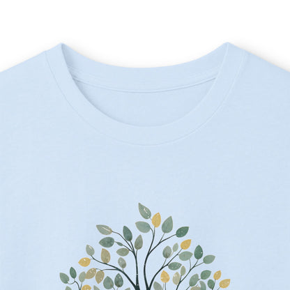 Light Blue | The Story Tree Long Sleeve Tee, folded view