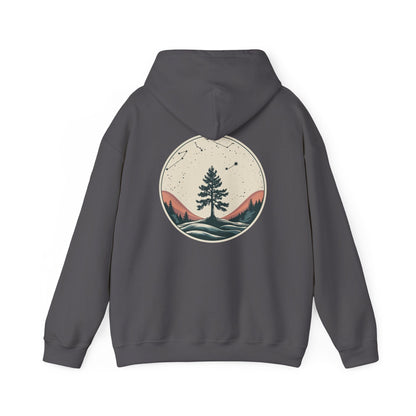 Charcoal | Rooted in Stars Hoodie, back design view
