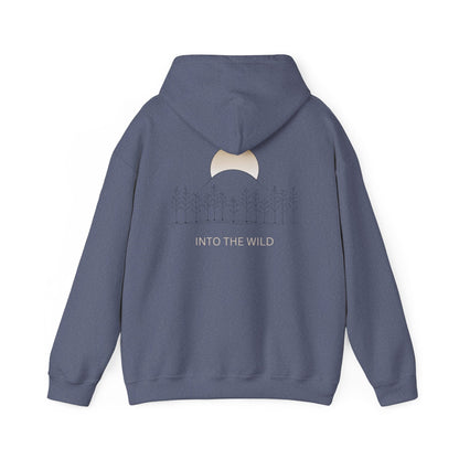 Heather Navy | Into The Wild Hoodie, back design view