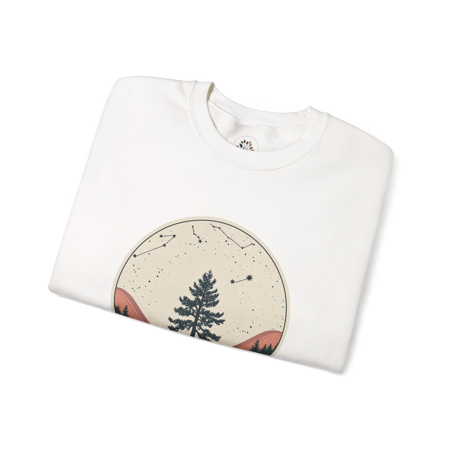 White | Rooted in Stars Sweatshirt, folded view