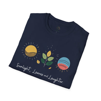 Navy | Sunlight, Leaves, and Laughter, folded view