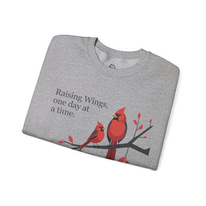 Sport Grey | Raising Wings, One day at a time Sweatshirt, folded view
