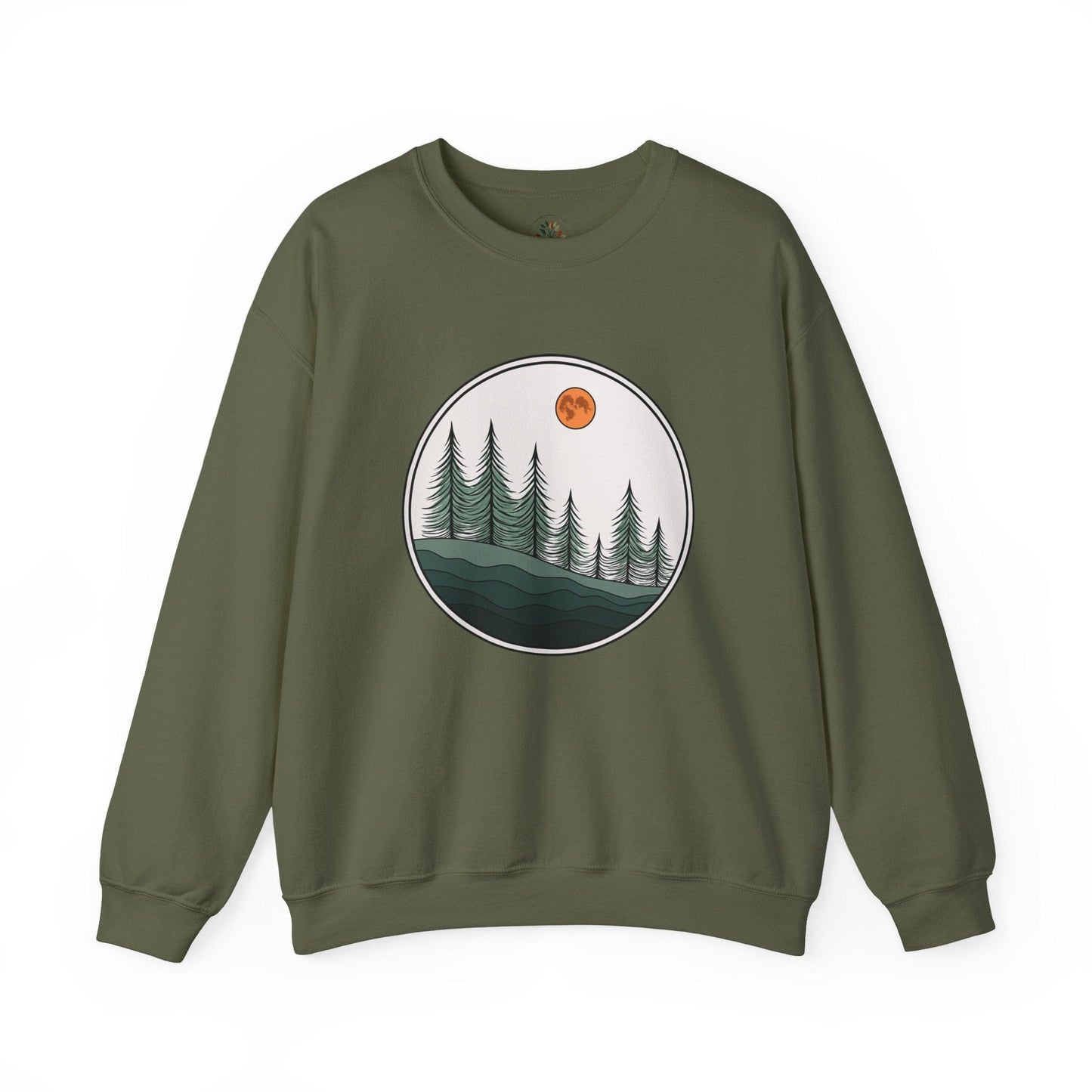 Military Green | Moonlit Pines Sweatshirt, front view