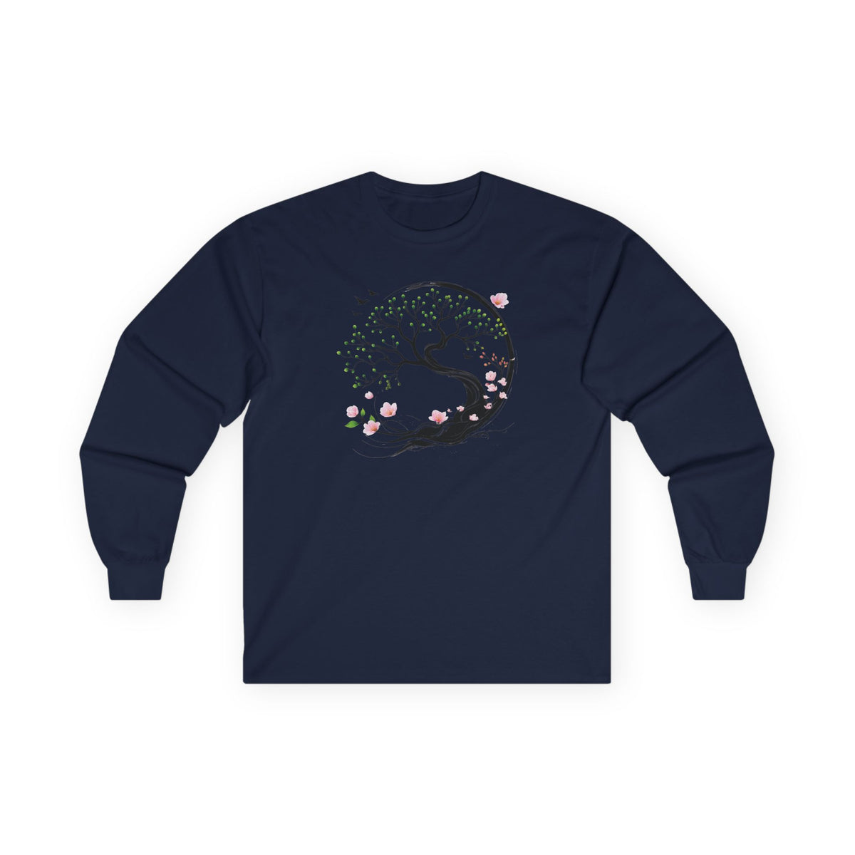 Navy | Unfolding Grace Long Sleeve Tee, front view