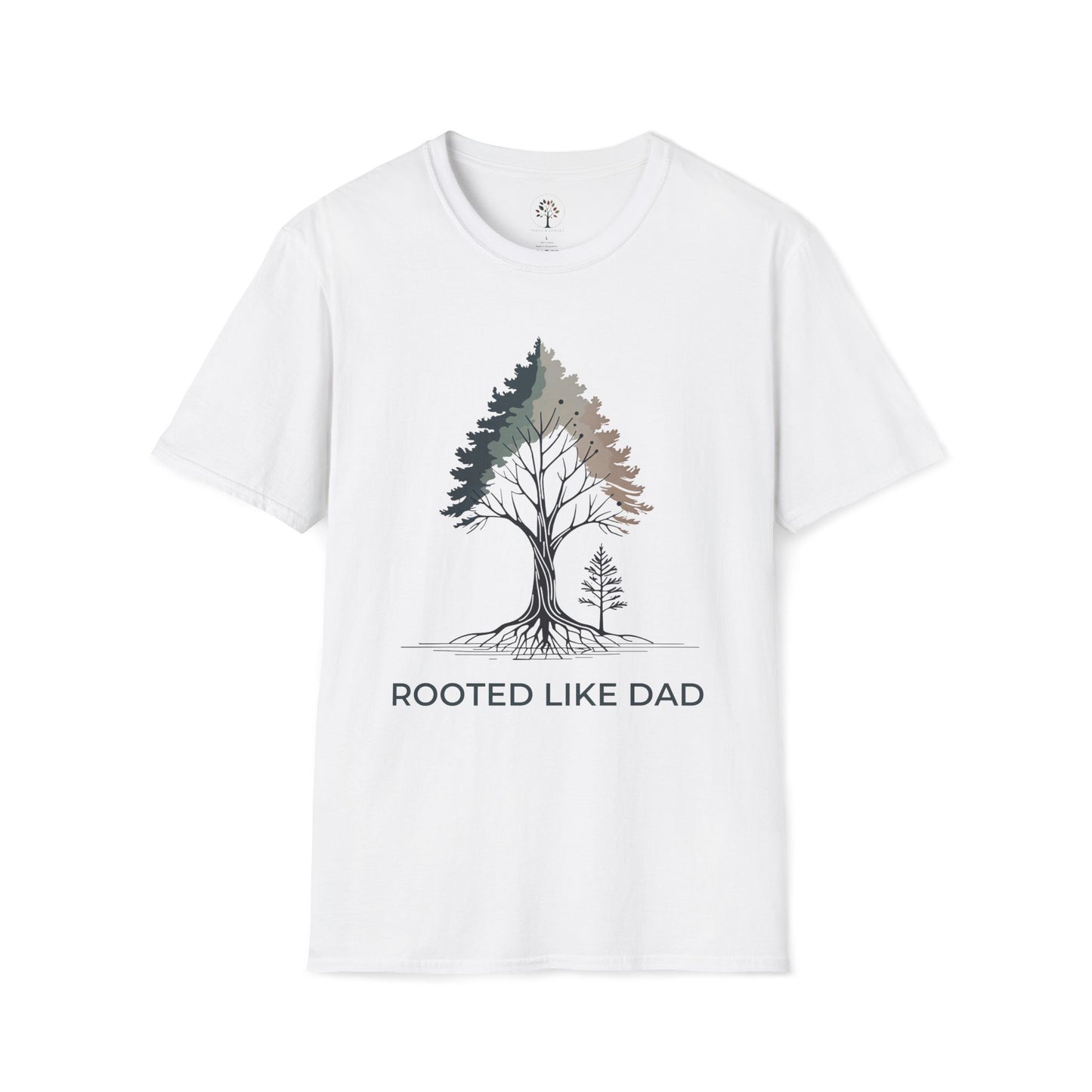 White | Rooted like Dad, front view