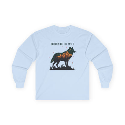 Light Blue | Echoes of the Wild Long Sleeve Tee, front view