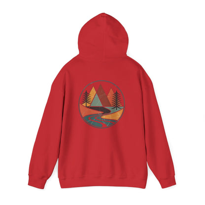 Red | Retro Horizon Hoodie, back view 2