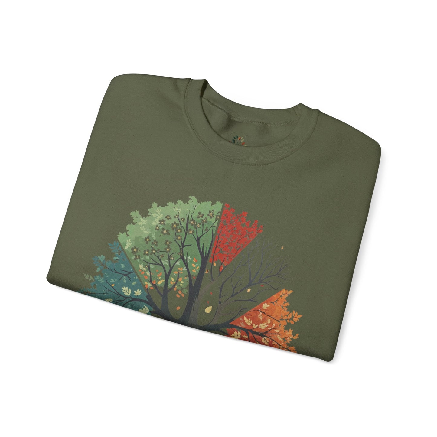 Military Green | Life in Cycles Sweatshirt, folded view