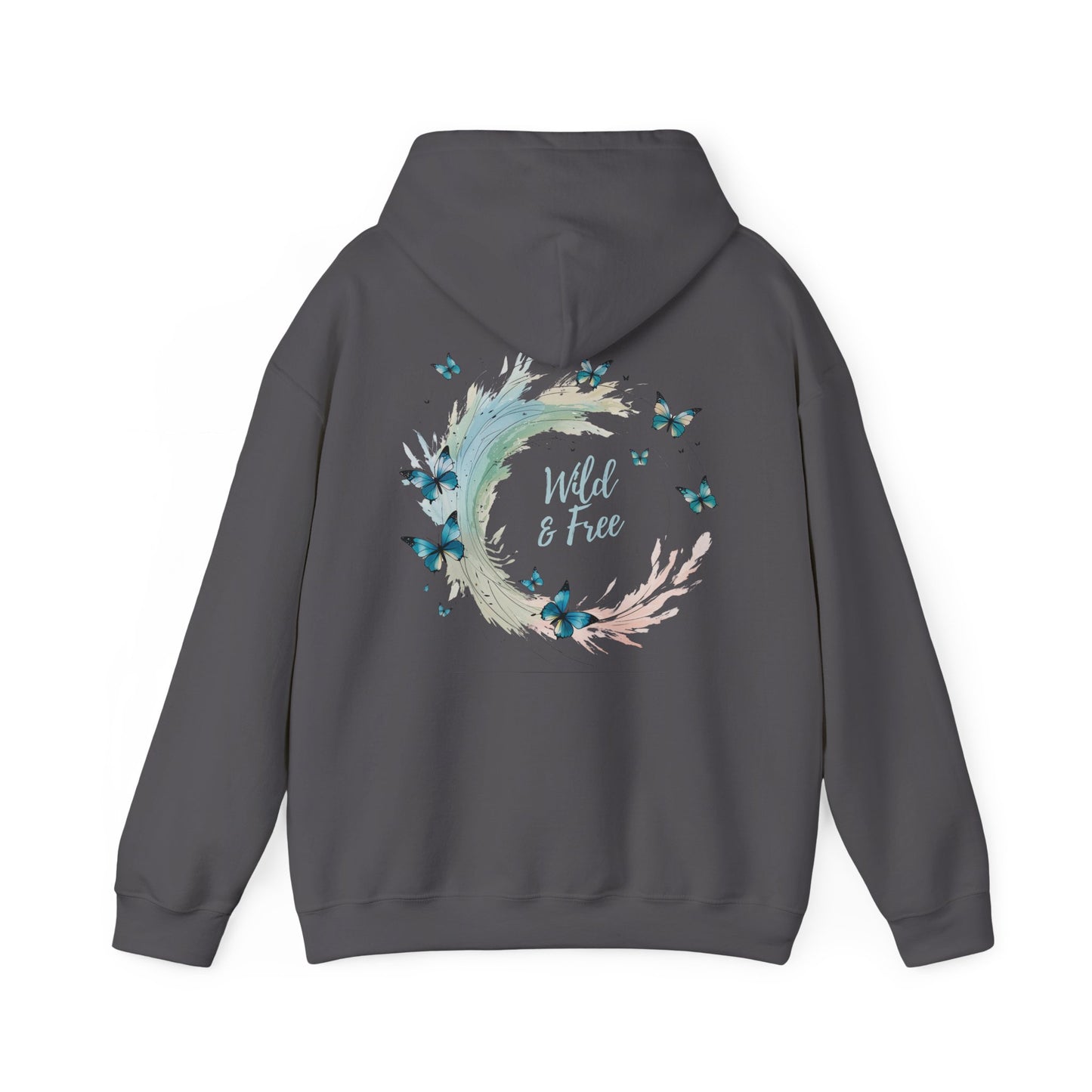 Charcoal | Wild & Free Hoodie, back design view