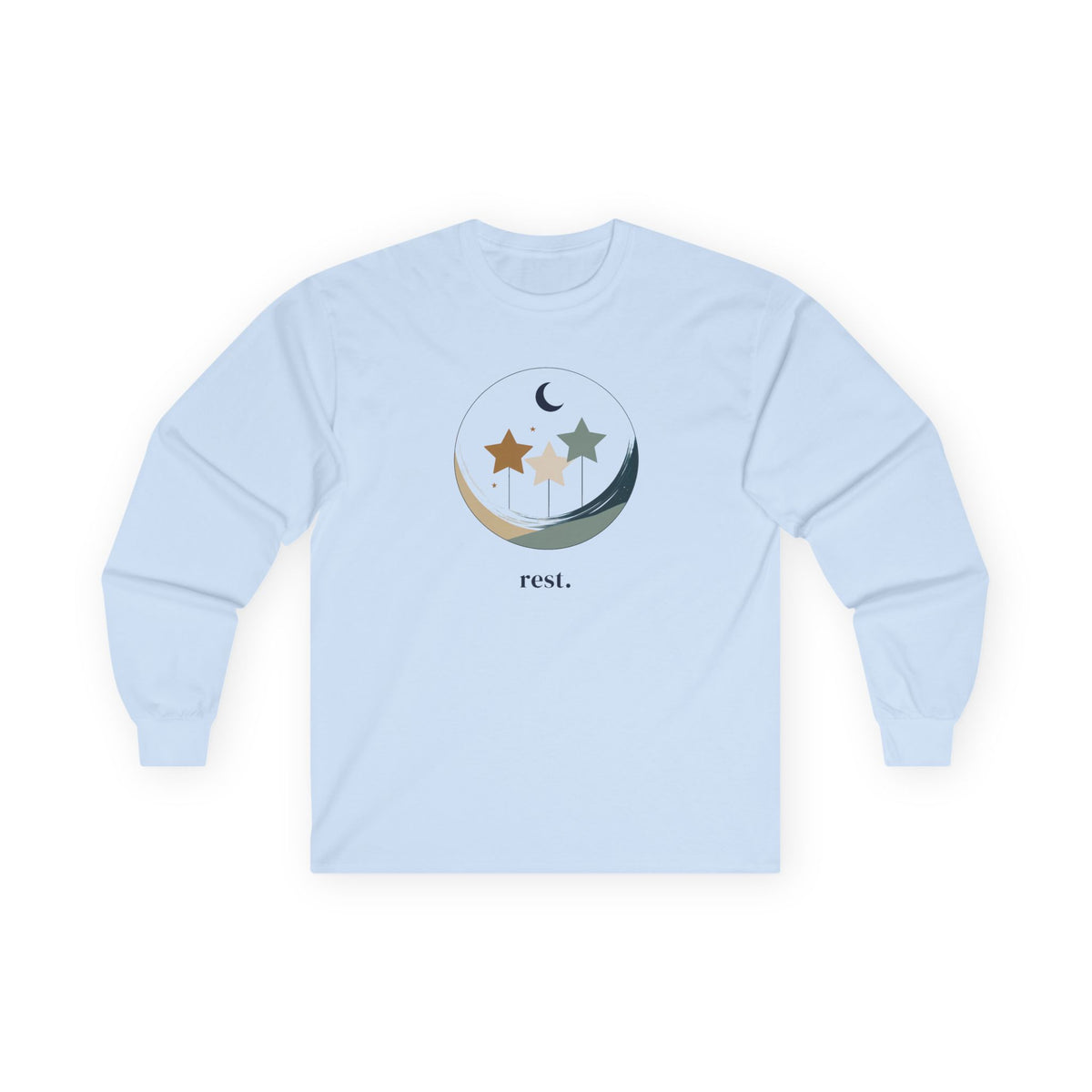 Light Blue | Rest Long Sleeve Tee, front view