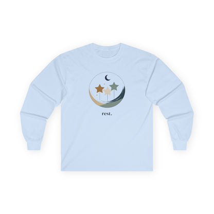 Light Blue | Rest Long Sleeve Tee, front view