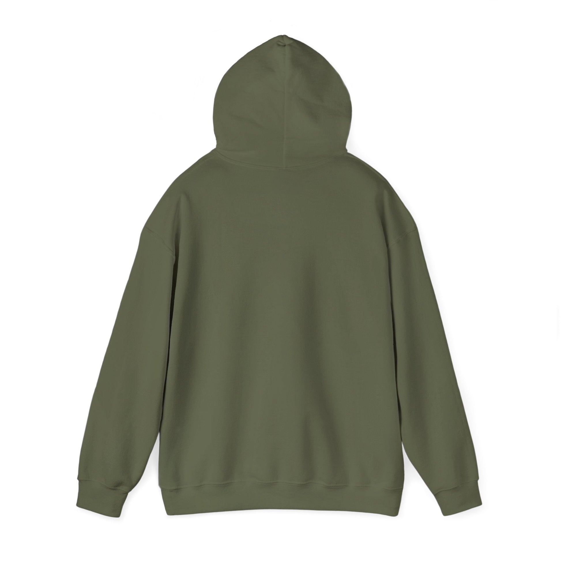 Military Green | Small front logo Hoodie, back view 2