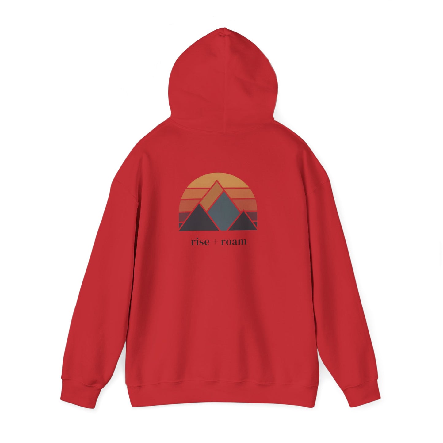 Red | Rise +Roam Hoodie, back view 2