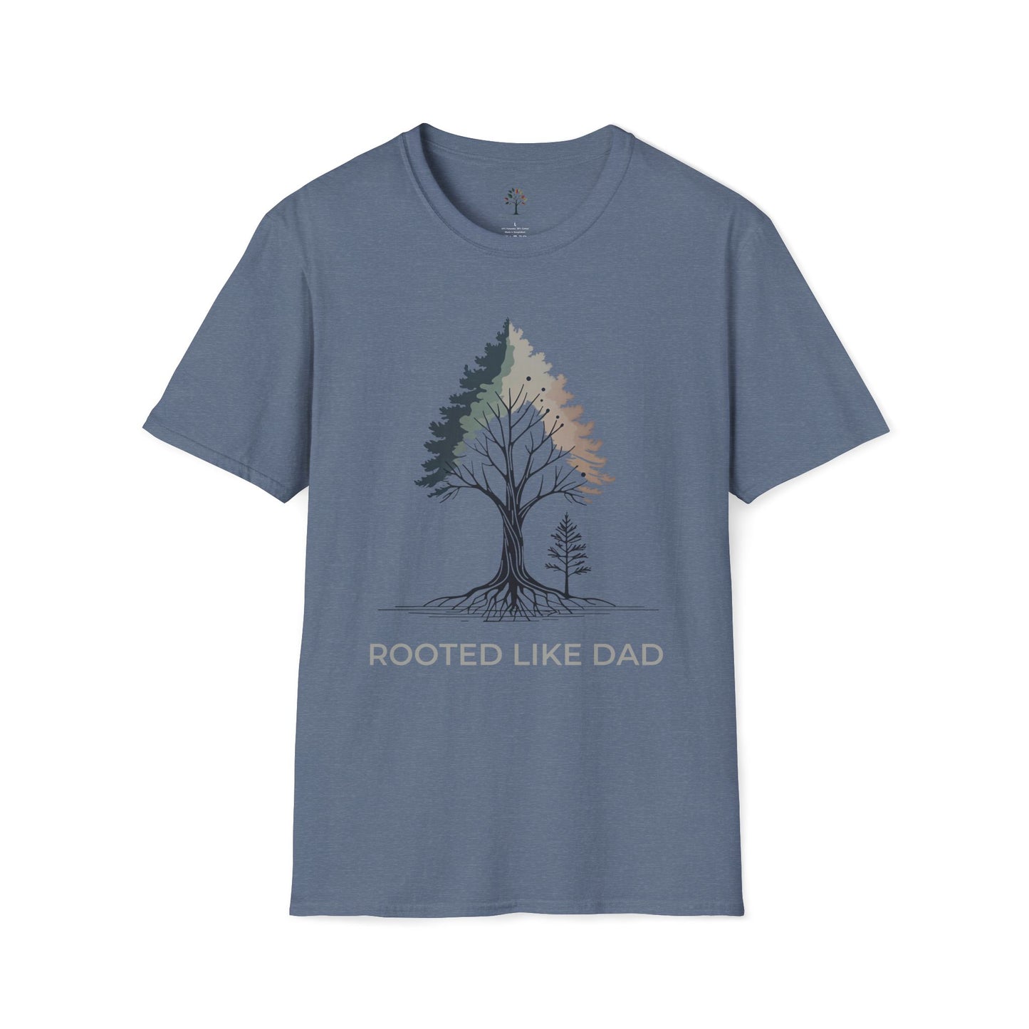 Heather Indigo | Rooted like Dad, front view