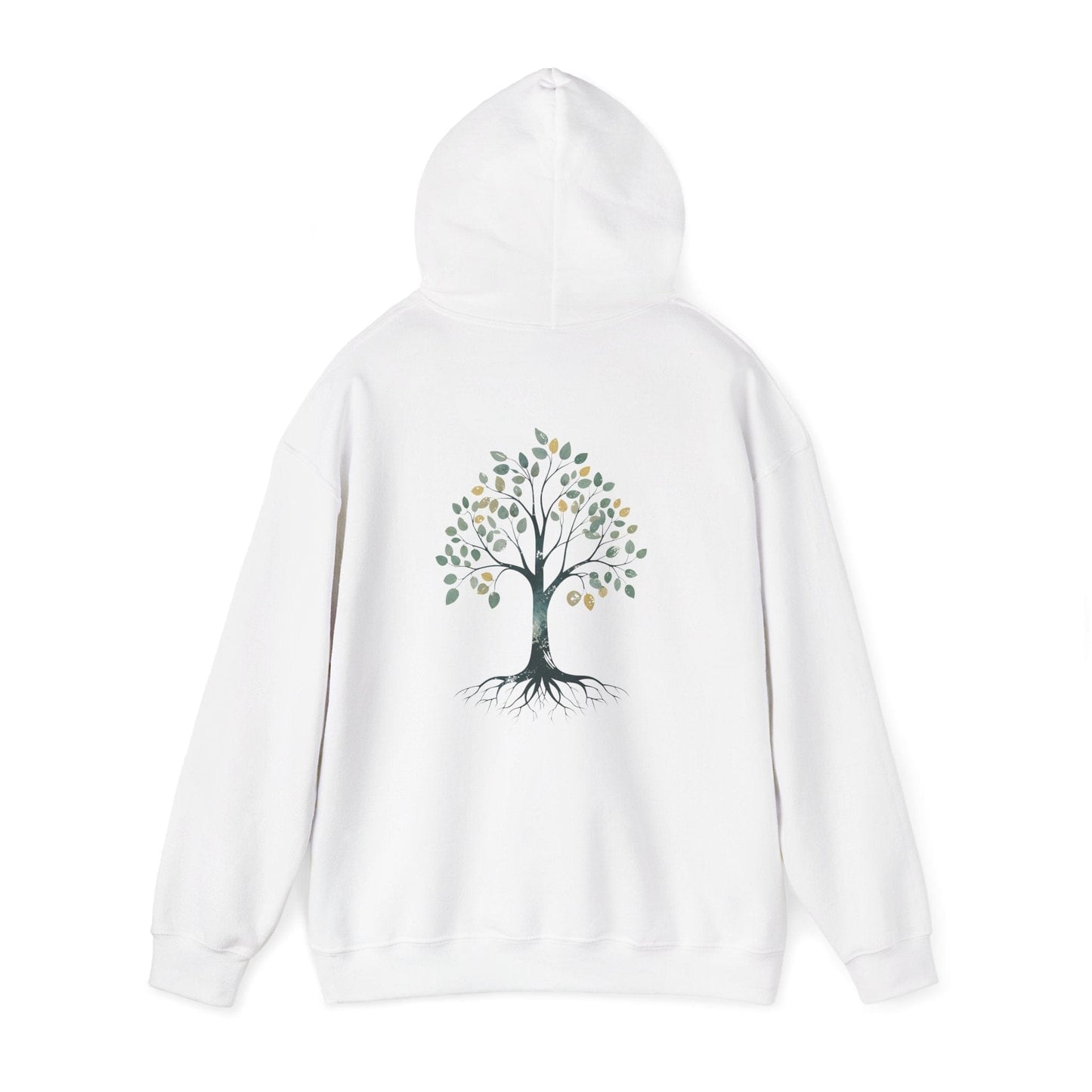 White | The Story Tree Hoodie, back view 2