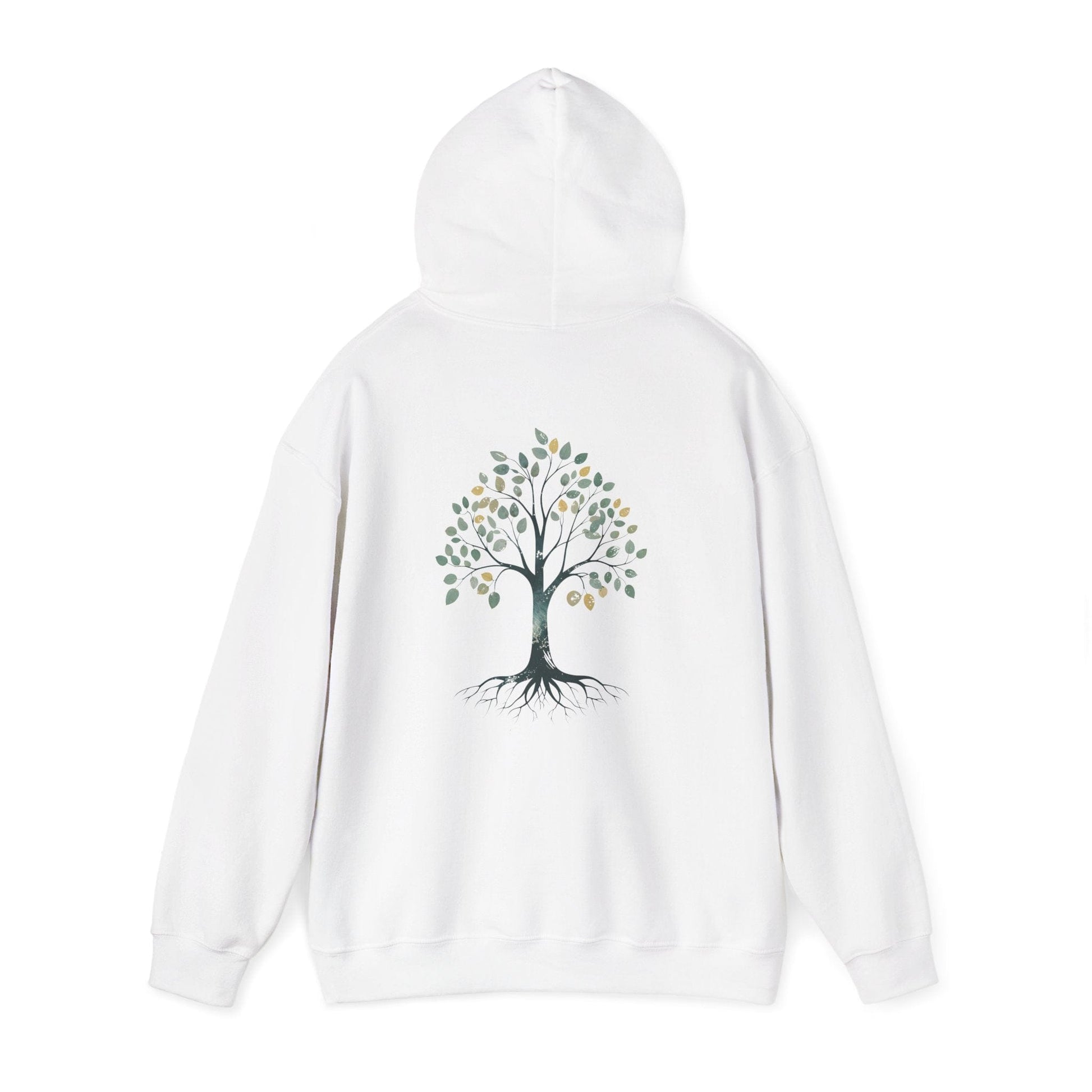 White | The Story Tree Hoodie, back view 2