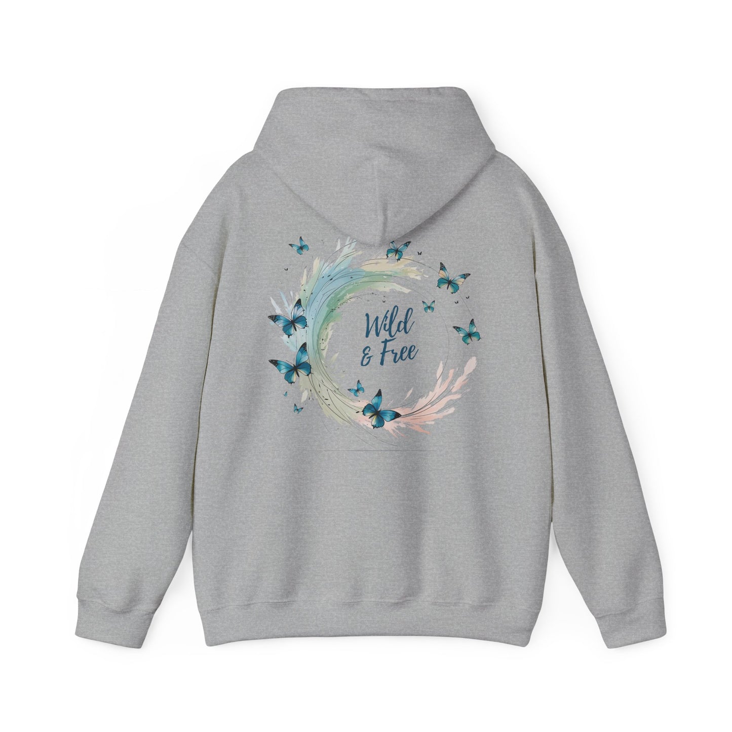 Sport Grey | Wild & Free Hoodie, back design view