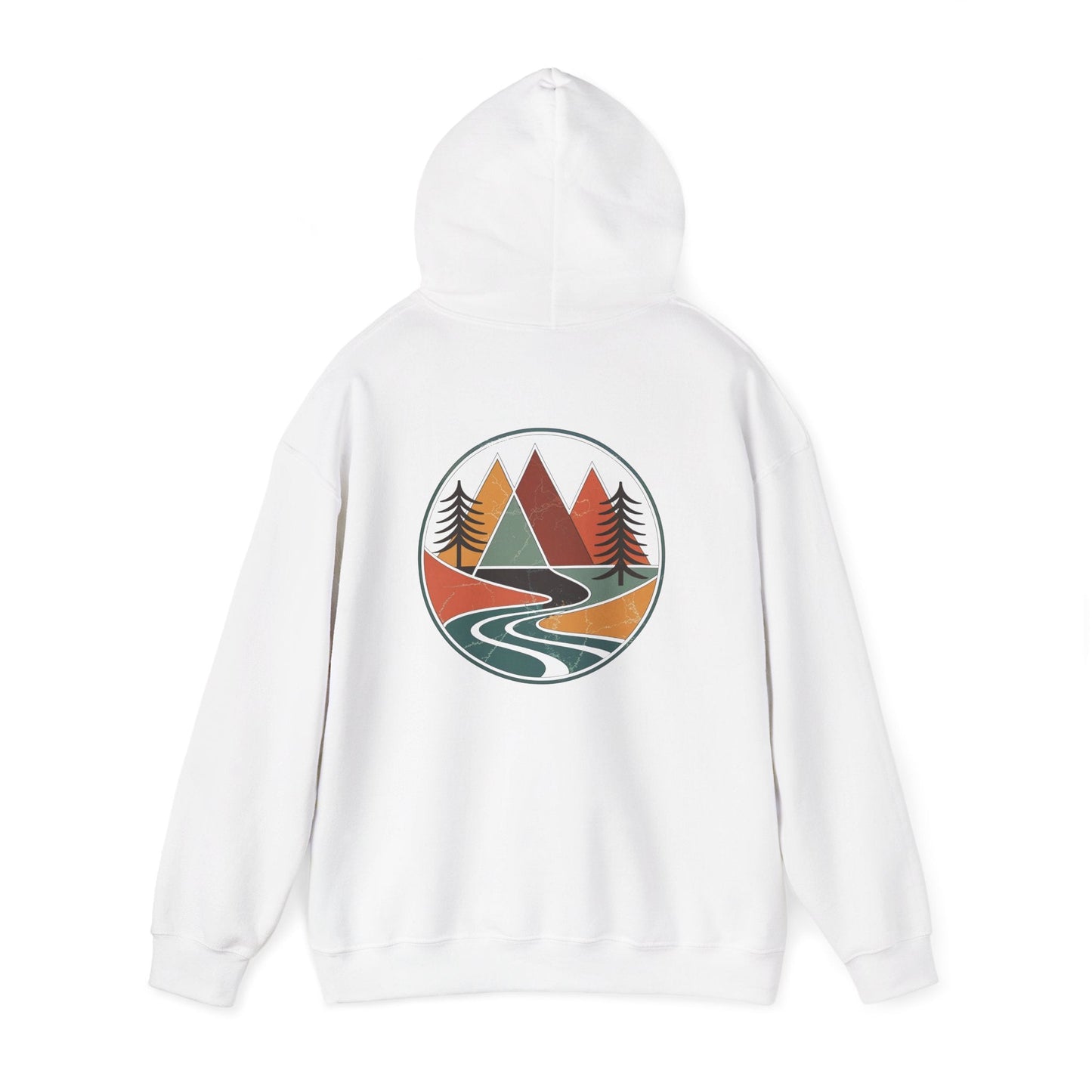 White | Retro Horizon Hoodie, back view 2
