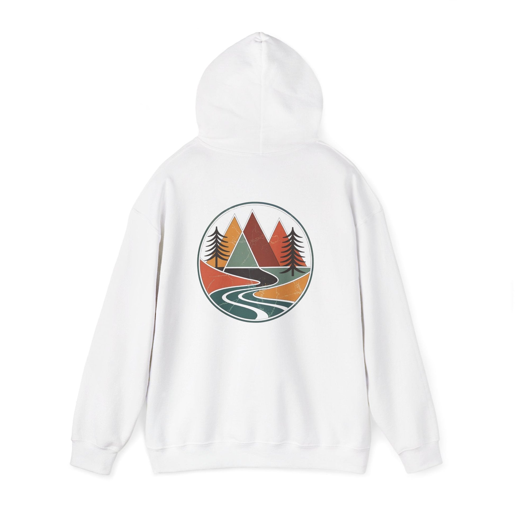 White | Retro Horizon Hoodie, back view 2