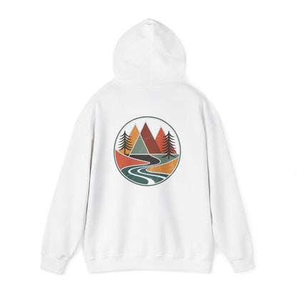 White | Retro Horizon Hoodie, back view 2