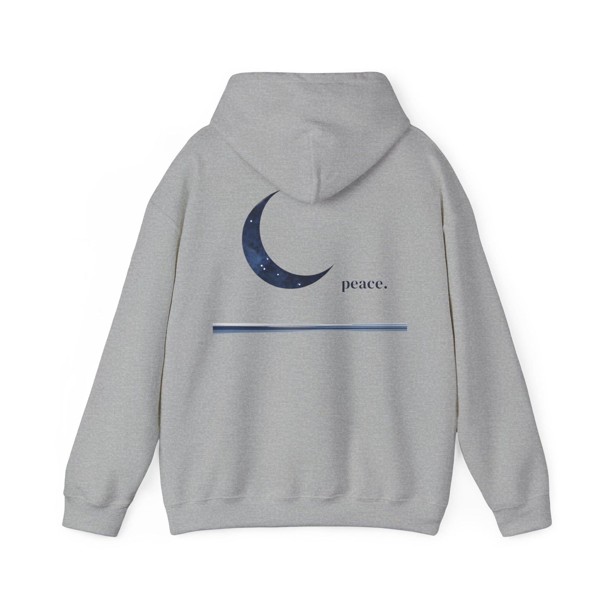 Sport Grey | Moonlit Peace Hoodie, back design view