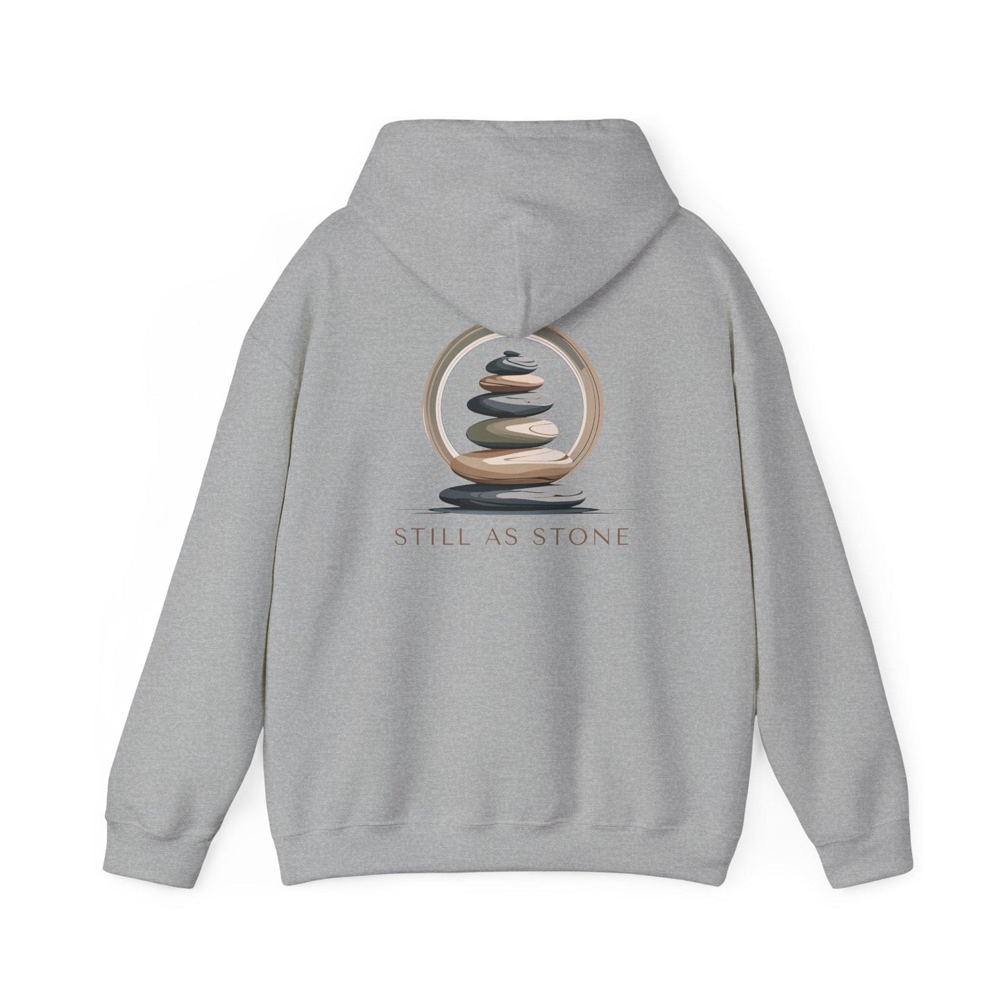 Sport Grey | Still as Stone Hoodie, back design view