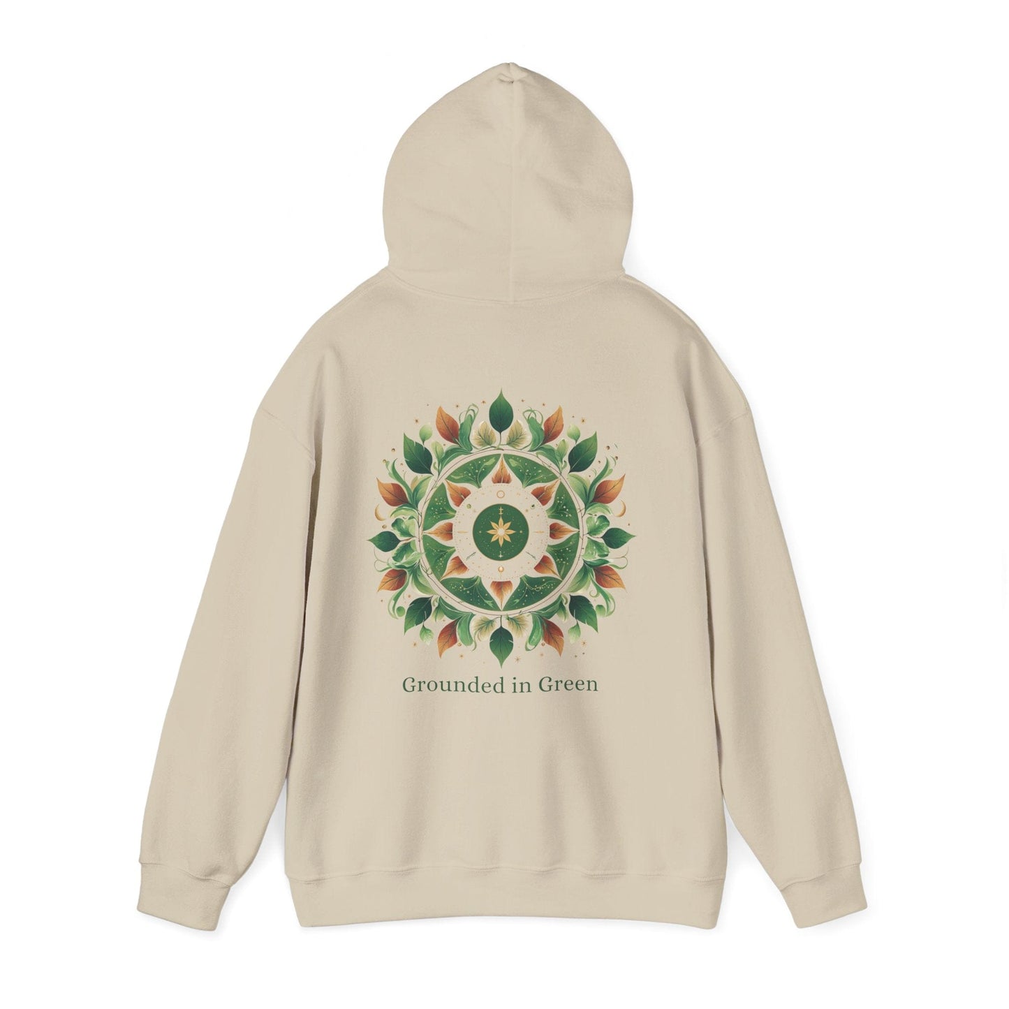 Sand | Grounded in Green Hoodie, back view 2