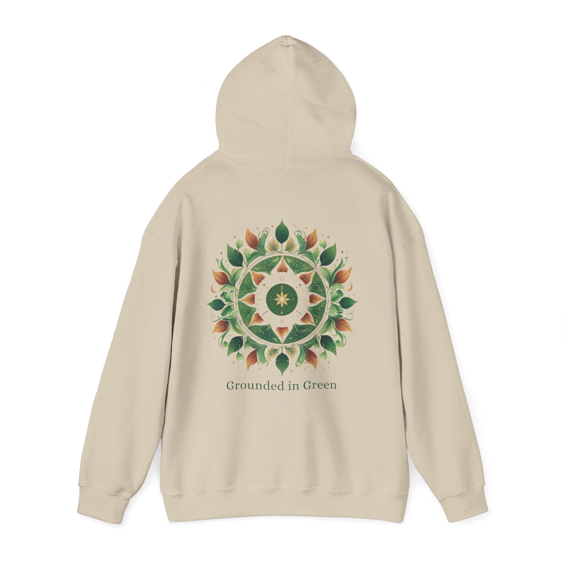 Sand | Grounded in Green Hoodie, back view 2