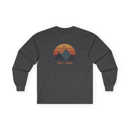 Dark Heather | Rise + Roam Long Sleeve Tee, front view