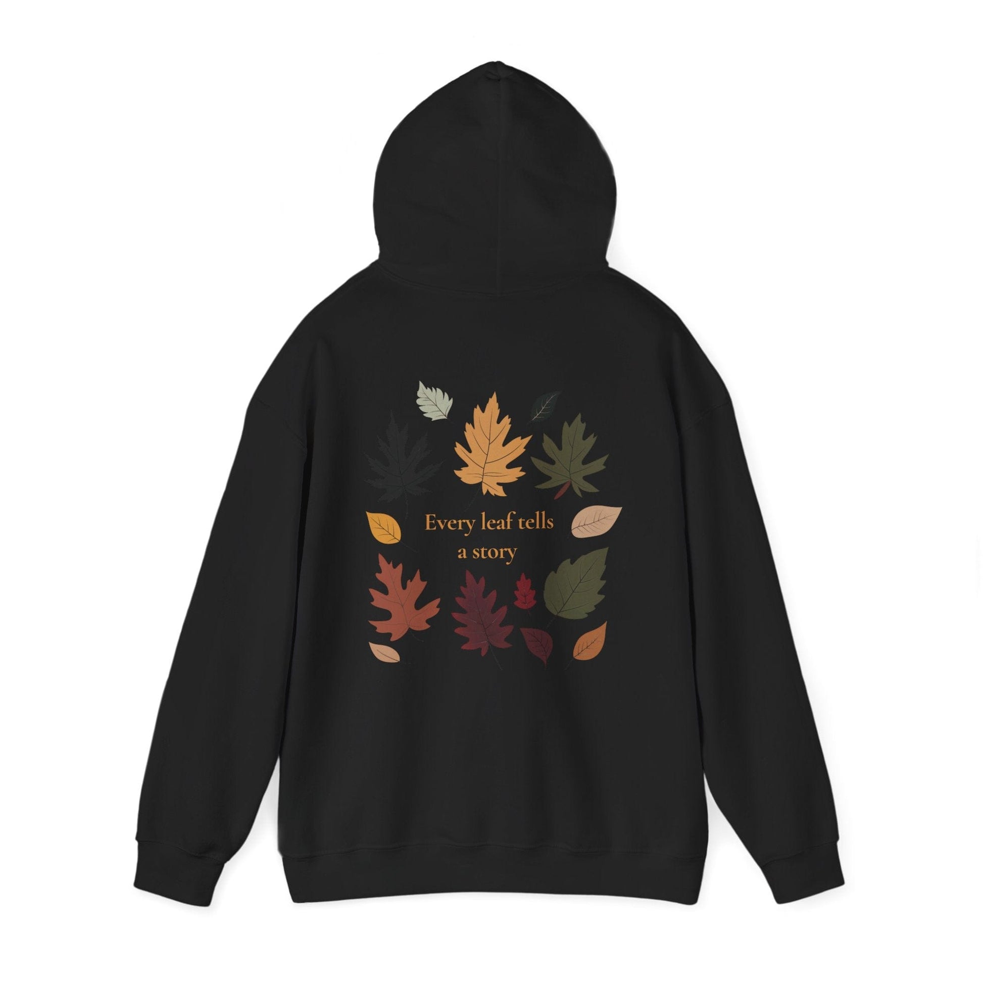 Black | Every Leaf tells a STORY Hoodie, back view 2