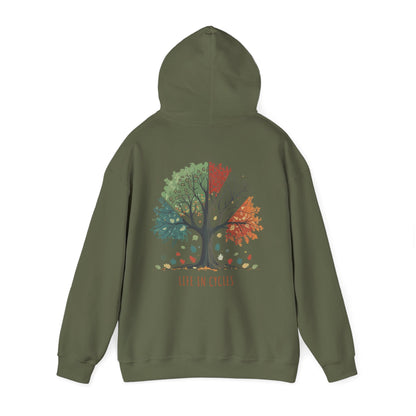 Military Green | Life in Cycles Hoodie, back view 2