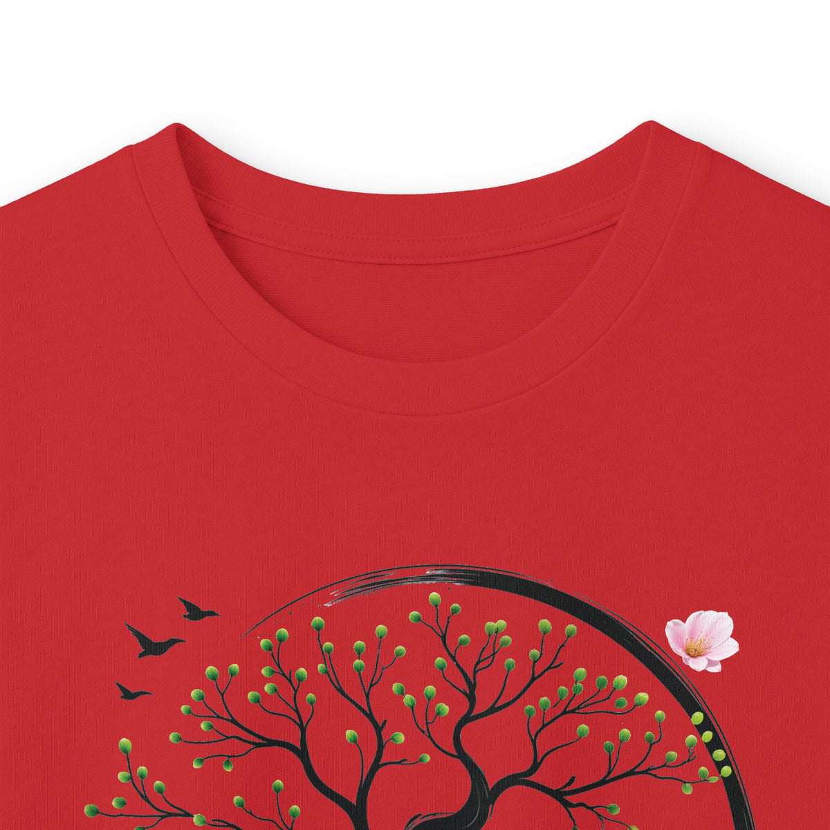Red | Unfolding Grace Long Sleeve Tee, folded view