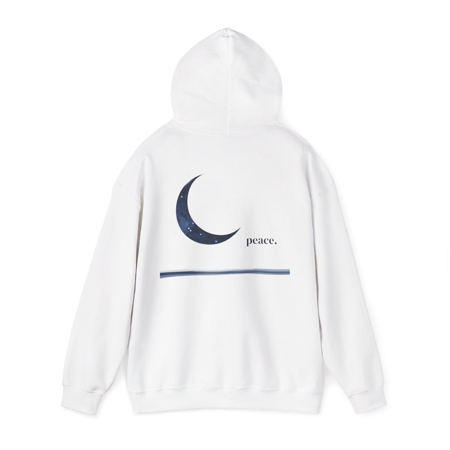 White | Moonlit Peace Hoodie, back view 2