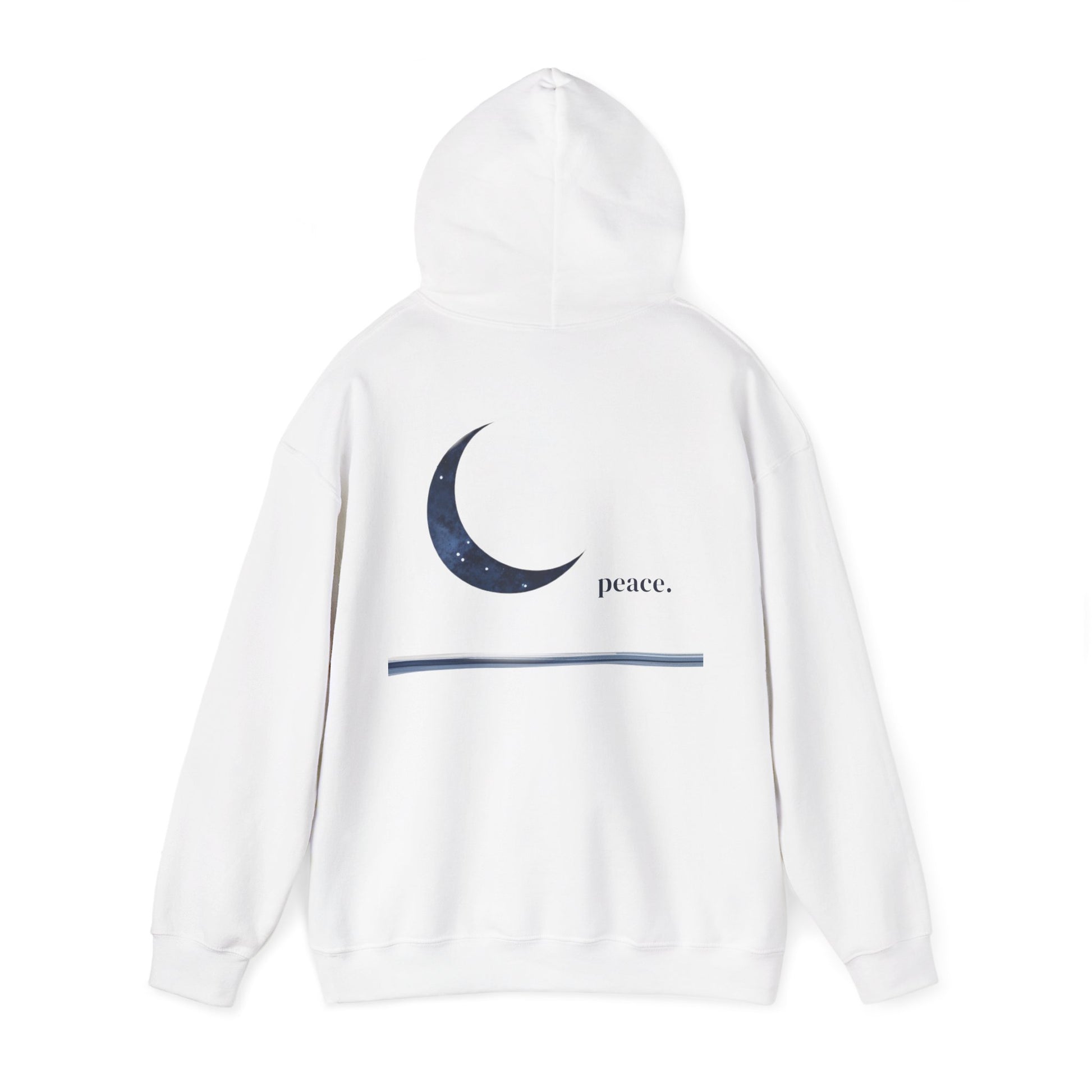 White | Moonlit Peace Hoodie, back view 2