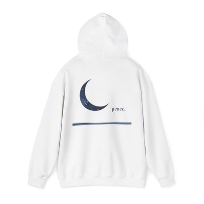 White | Moonlit Peace Hoodie, back view 2