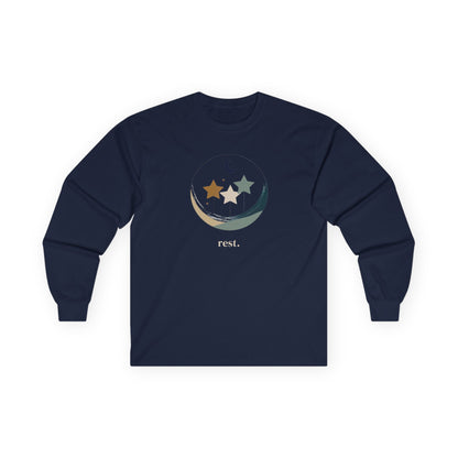 Navy | Rest Long Sleeve Tee, front view