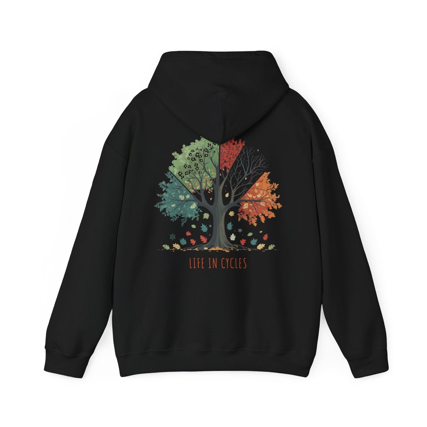 Black | Life in Cycles Hoodie, back design view