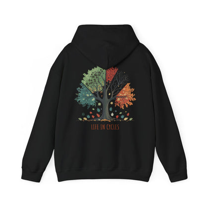 Black | Life in Cycles Hoodie, back design view