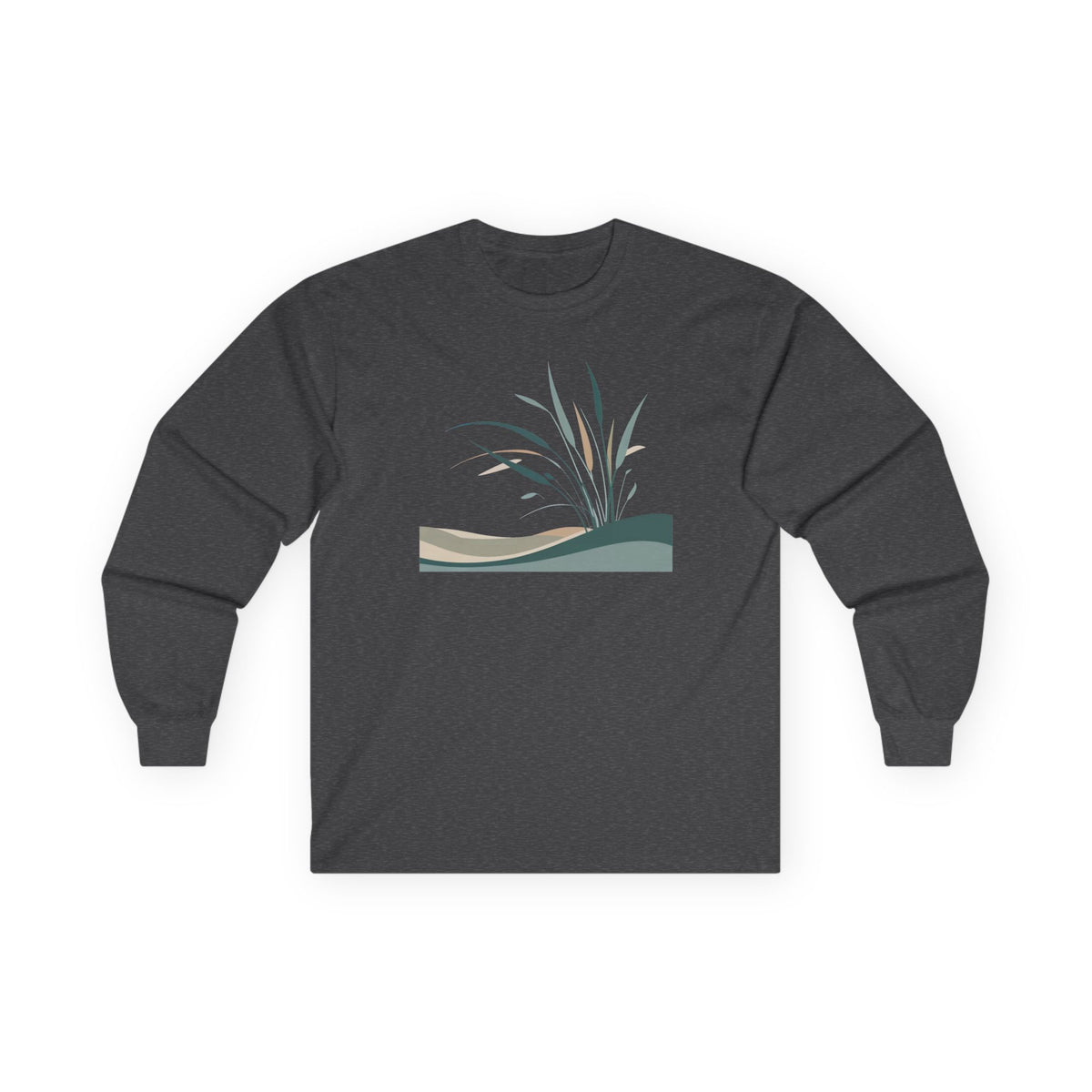 Dark Heather | Whispers in the Breeze Long Sleeve Tee, front view