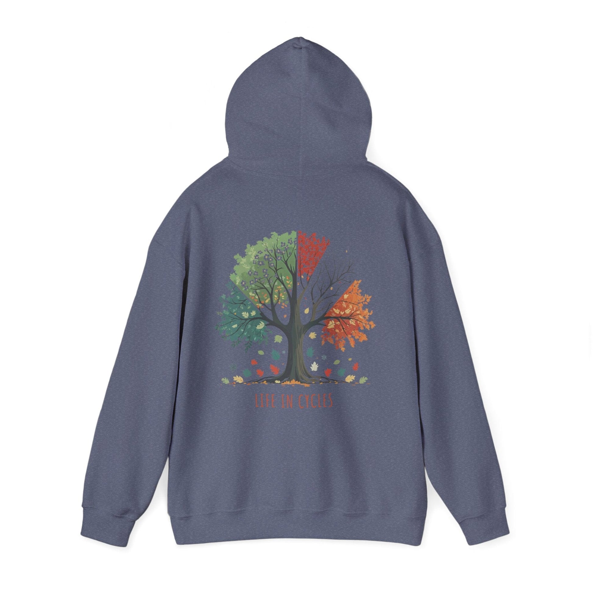 Heather Navy | Life in Cycles Hoodie, back view 2